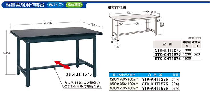 実験作業台/実験テーブル/ステンレス台 ワークテーブル・作業台のA2K