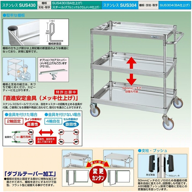 ステンレスワゴン/ワゴン 台車屋A2K