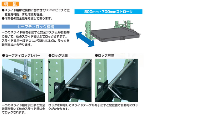 スライドラック/スチールラック/スチール棚 台車屋A2K