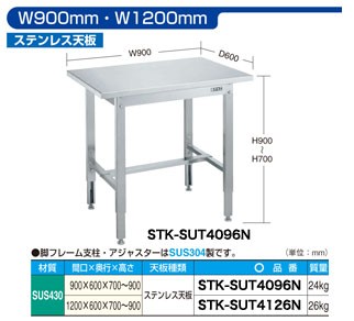 国産】高さ調整式ステンレス作業テーブルを特価販売 送料無料 作業